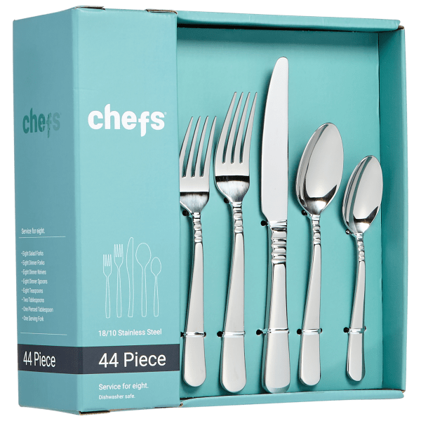 MorningSave Chefs Harlow 44Piece 18/10 Premium Flatware Set