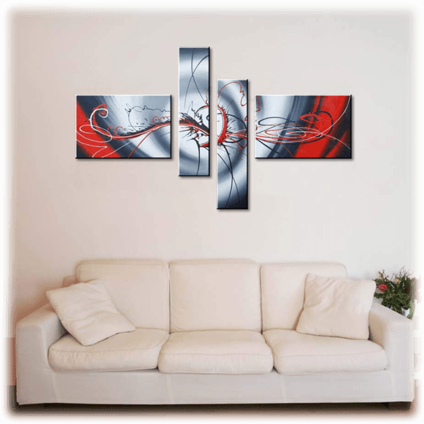 MorningSave Contemporary Red Abstract Canvas Painting