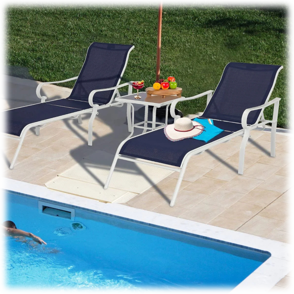 MorningSave HTTH Outdoor Chaise Lounge with Table