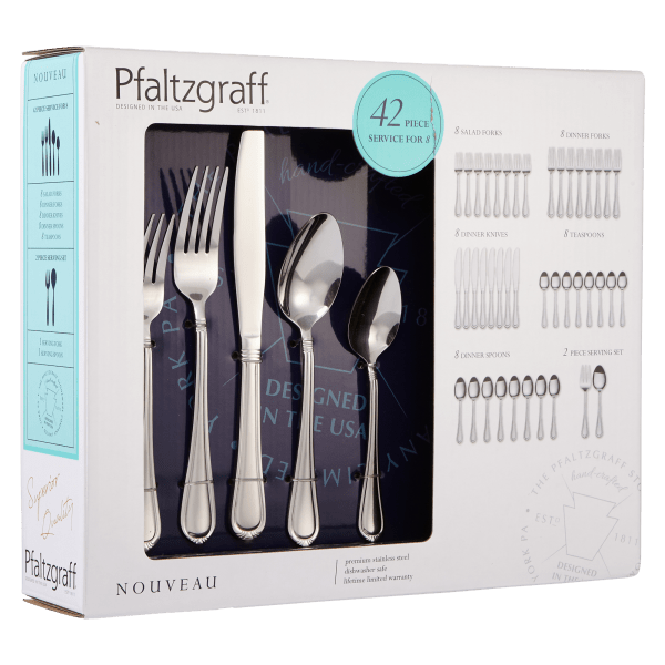 Simplicity 42 Piece Flatware Set, Service for 8 Pfaltzgraff