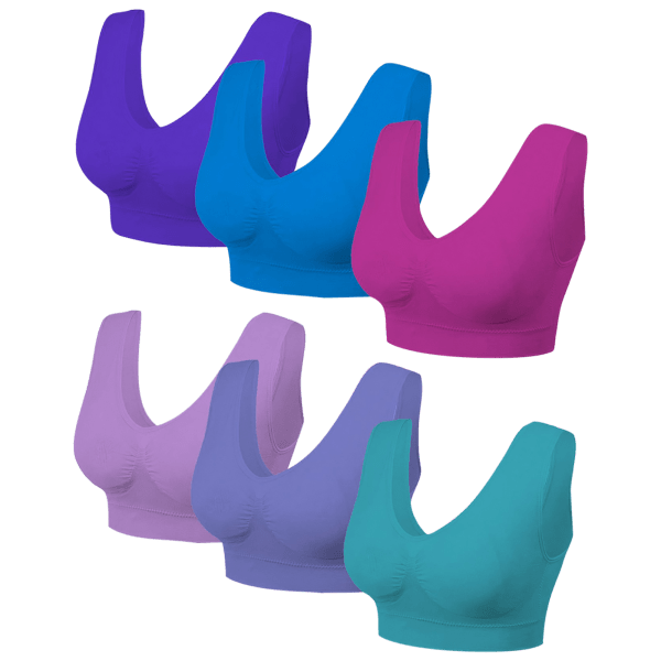 Genie Bra Women's Seamless 6-Pack - Set of 6 Neutral Color Comfort