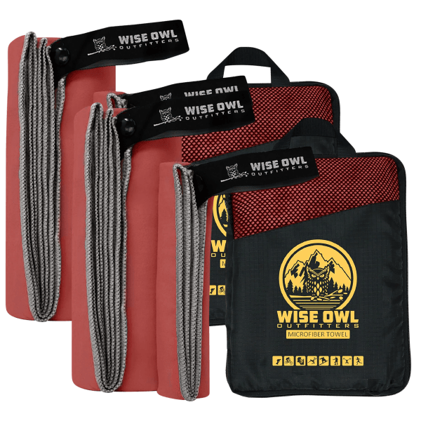 Meh 2 Pack Wise Owl Outfitters Quick Dry Towels with Washcloths