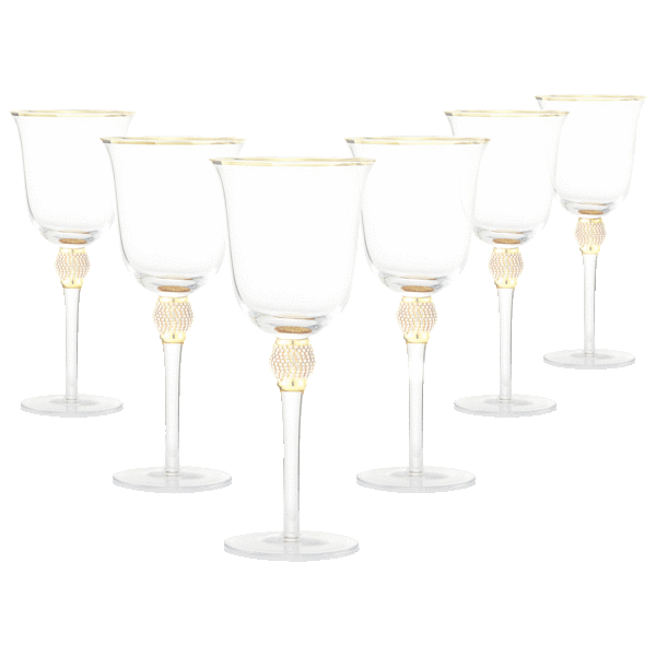 MorningSave Aisle26 Rosè Wine Glass with Rhinestone Design and Gold