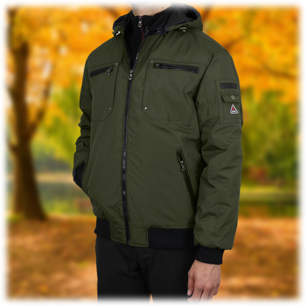 MorningSave Men's Heavyweight Tech Jacket with Detachable Hood