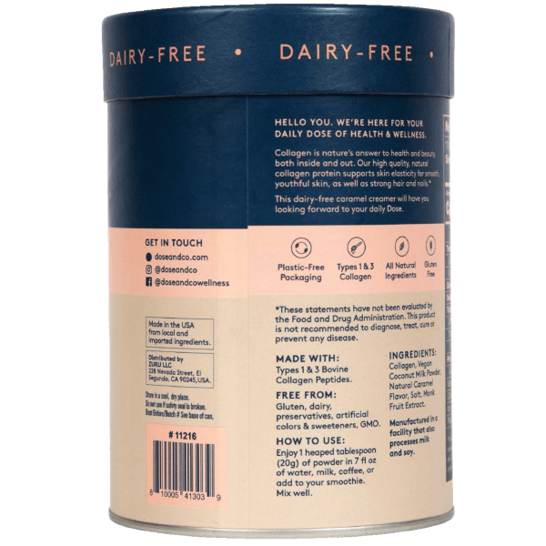 Meh 6Pack Dose & Co 12oz DairyFree Caramel Collagen Creamer