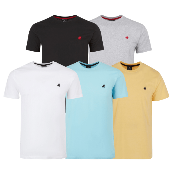 SideDeal 5Pack Pacific Polo Club Men's Short Sleeve Crew Neck TShirts