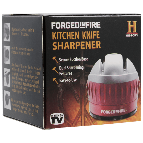 Chefologist 3-Stage Knife Sharpener w/ ScissorSharpener ,Red