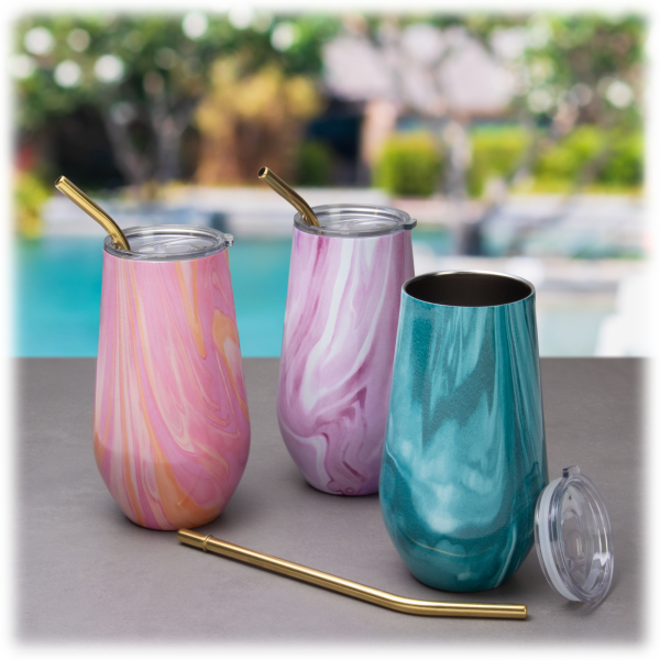 MorningSave 2Pack Cambridge 16 oz Insulated Tumblers with Straw