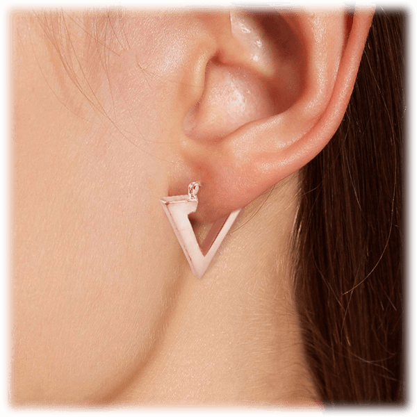 MorningSave Savvy Cie Geometric Earrings in 18K Rose Gold Plated