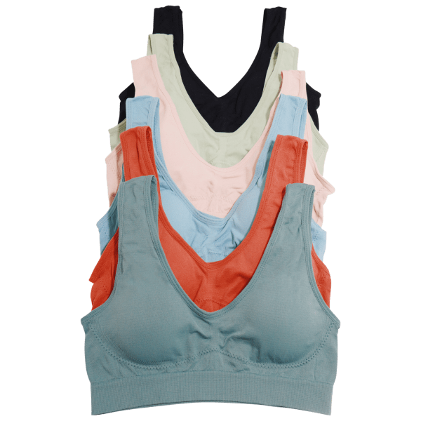 MorningSave 6Pack Angelina Seamless WireFree Bralettes & Boyshort