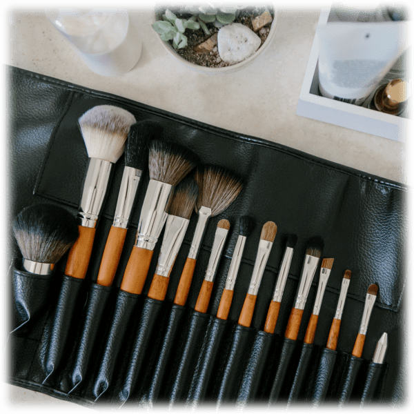 MorningSave Vanity 15Piece Makeup Brush Set with Storage Case