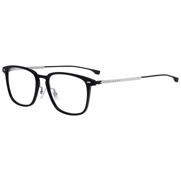 SideDeal: Hugo Boss Eyeglasses with Black Acetate/Metal Rectangular