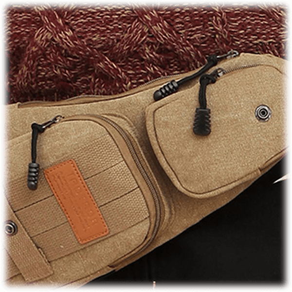 MorningSave XIX Canvas Shoulder Bag with Multiple Compartments