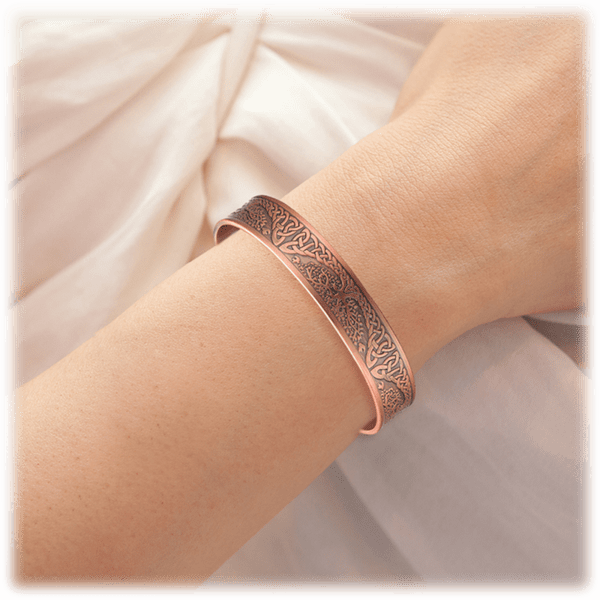 Gangesindia Hammered Copper Magnetic Therapy Bracelet - Unisex Adjustable Kada For Men & Women, Free Size, Gift - View #10