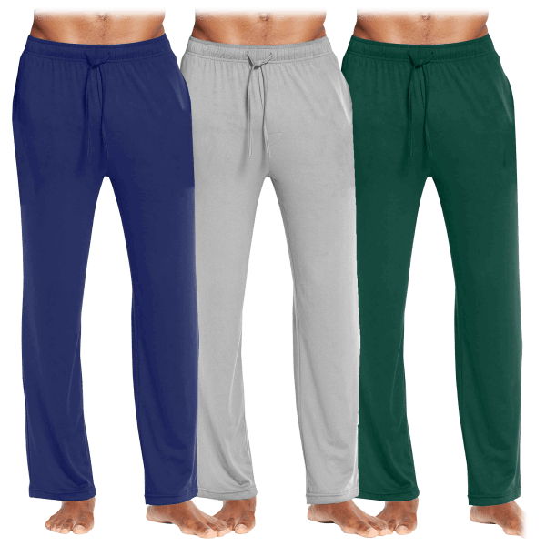 MorningSave 3Pack Men's Comfort Lounge Pants with Pockets