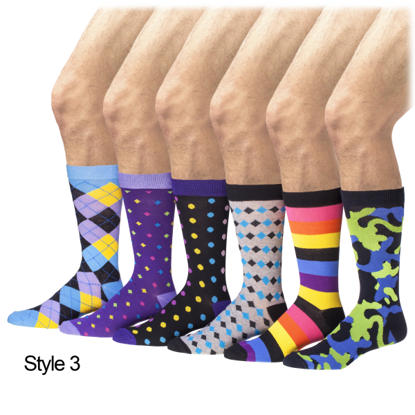 Meh 6Pack Men's Funky Socks