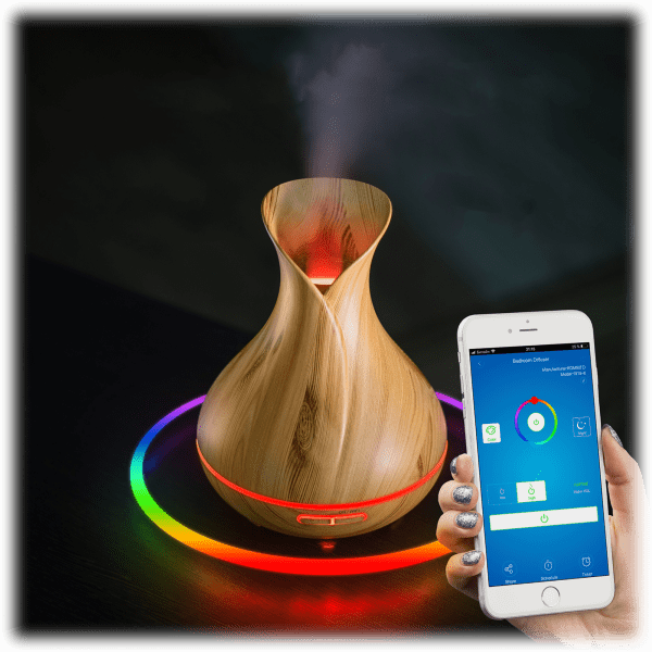 MorningSave Sierra Modern Home "Smart" Diffuser + 3 Oils (Alexa and