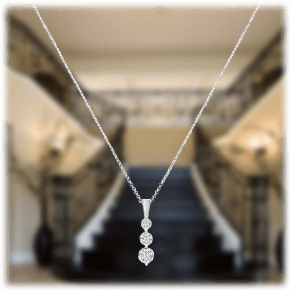 MorningSave: 1 1/2 Carat Moissanite Three Stone Necklace in