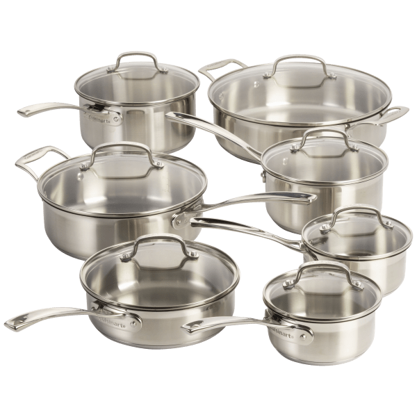 MorningSave Cuisinart 14Piece Classic Brushed Stainless Cookware Set