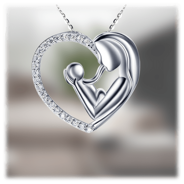 MorningSave Hollywood Sensation White Gold & Crystal Mother & Child