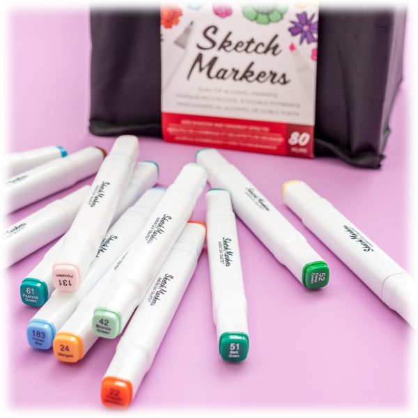 Meh American Crafts Dual Tip 80Piece Sketch Alcohol Marker Set in