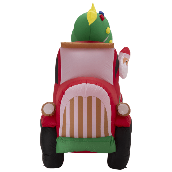 SideDeal Glitzhome 7ft Santa Claus On Pick Up Truck Inflatable Decor