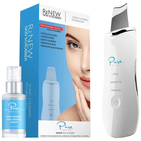 Pure Daily Care ReNew Skin Scrubber with High Energy Hyaluronic Serum