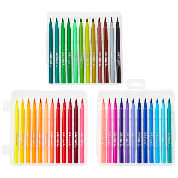 Meh King Art 72pc Fineliner Pens & Watercolor Markers With Mixed Media