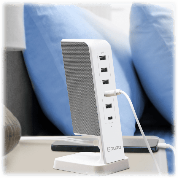 MorningSave Aduro PowerUp Flair Charging Station with 6 USB Ports