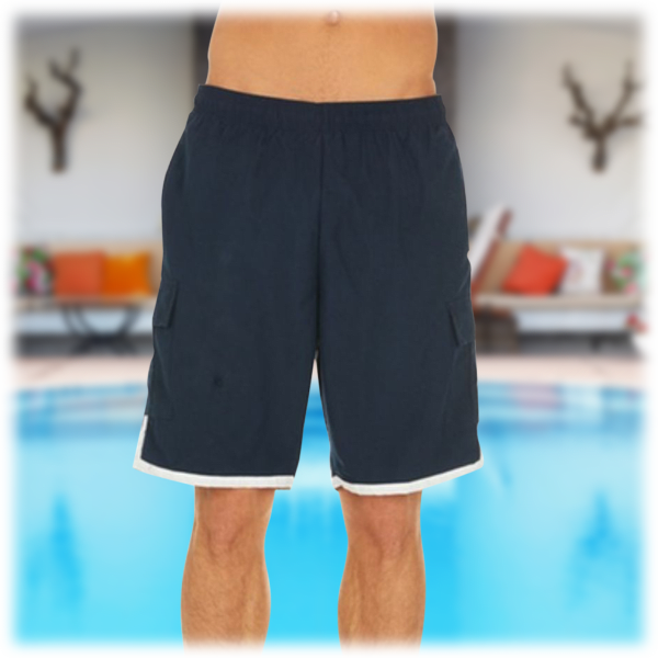 MorningSave 3Pack Men's Striped Swim Shorts with Cargo Pocket