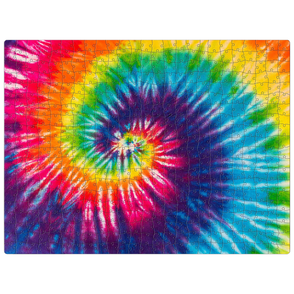 MorningSave Quiz Quirk Colorful Tie Dye Rectangle 500 Piece Puzzle