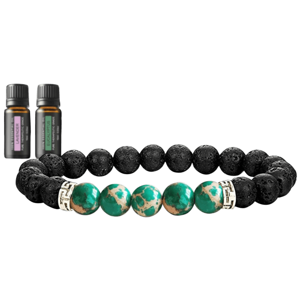 Aesthetics Naturals Lava Stone Chakra Diffuser Bracelet with 2