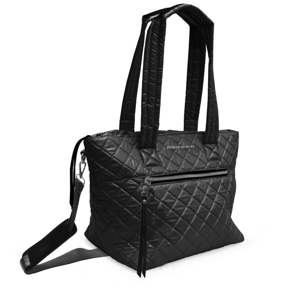 MorningSave Adrienne Vittadini Metallic Quilted Nylon Collection Tote