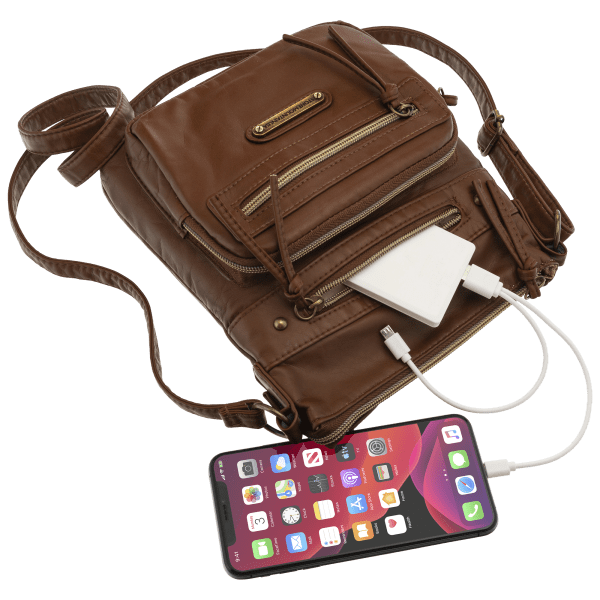 MorningSave Stone Mountain Zip Around Charging Crossbody