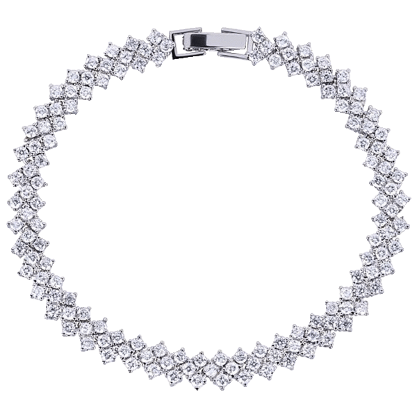 MorningSave Hollywood Sensation Heart Shaped CZ Tennis Bracelet