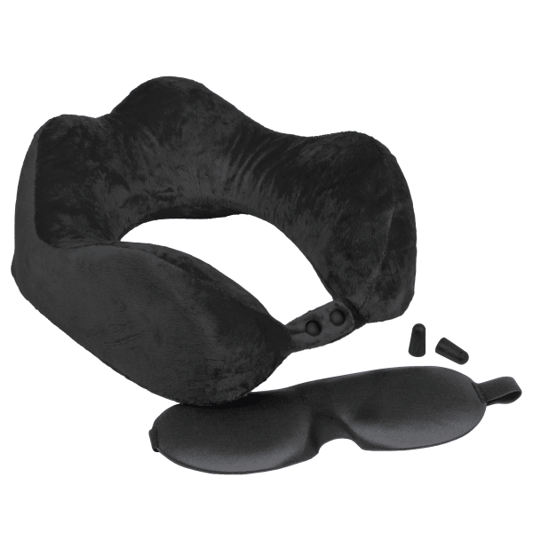 SideDeal 2Pack My Perfect Nights Memory Foam Travel Pillow with Eye