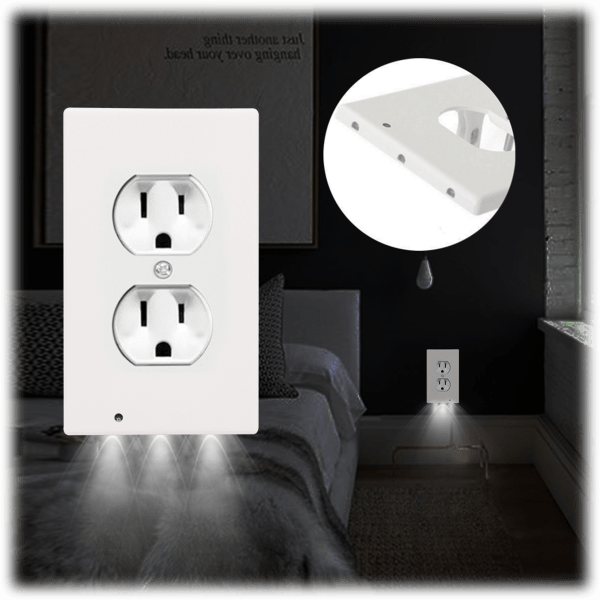 MorningSave 5Pack Hakol SnapOn LED Night Light Outlet Cover Plates