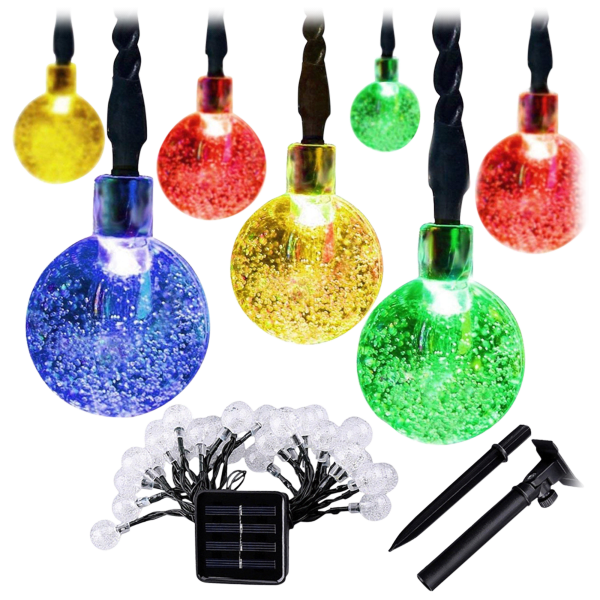 MorningSave Hakol Solar String Lights 20 LED 16Ft Outdoor Colored