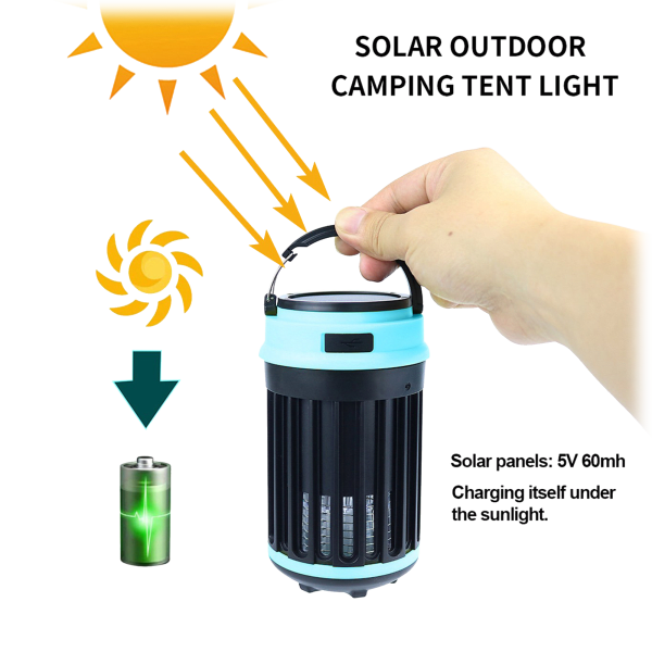 Sidedeal Hakol Outdoor Solar Powered Led Rechargeable Mosquito Zapper Lantern