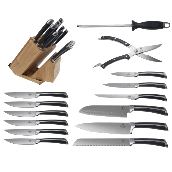 MorningSave: EatNeat 12-Piece Knife Sets with Cutting Board and Knife  Sharpener