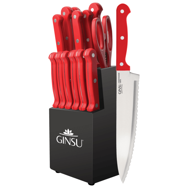 Ginsu Kiso Dishwasher Safe Red 6 Piece Steak Knife Set - On Sale