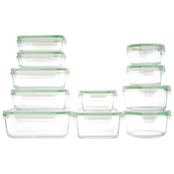 Kinetic Gogreen Glassworks 22-Pc. Oven Safe Glass Food Storage