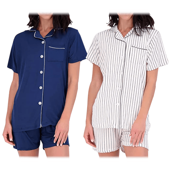 MorningSave Women’s 4Piece Short Sleeve Button Down Pajama Set