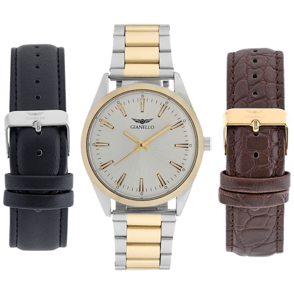MorningSave: Gianello Virtus Interchangeable 3 Strap Watch Set