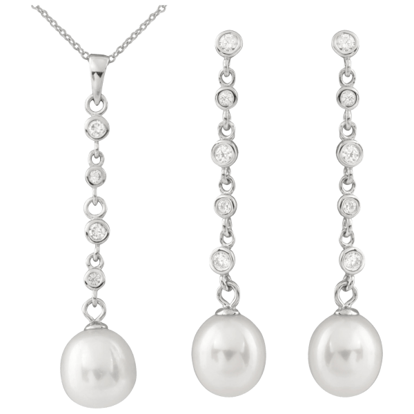 Morningsave Splendid Pearls Sterling Silver Pearl Drop Pendant