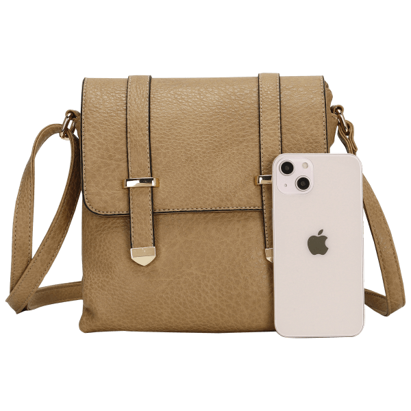 MorningSave La Terre Vegan Leather Belt Flap Cover Crossbody Messenger