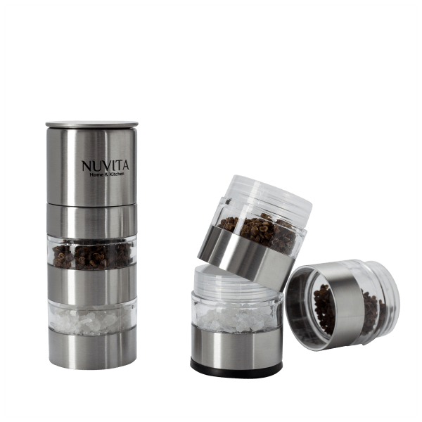 Nuvita Stackable Stainless Steel 5in1 Salt & Pepper Mill