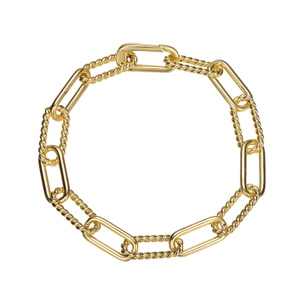 Stella Valentino 18k Gold Plated Italian Design Cable Paperclip Chain 