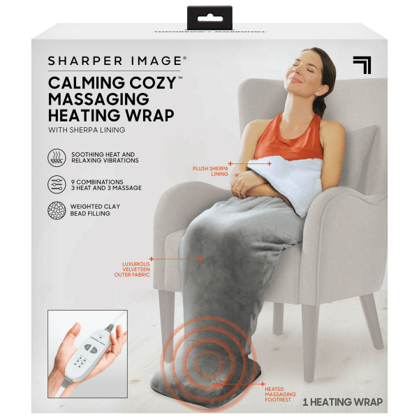 SideDeal Sharper Image Calming Cozy Massaging Heated Wrap with 9 Settings