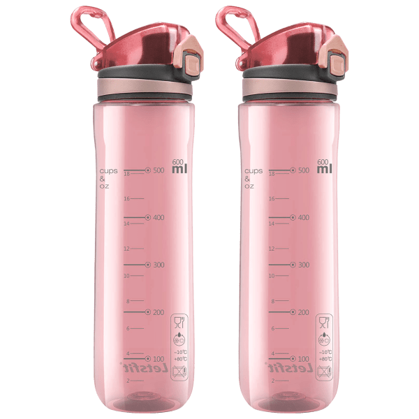 Meh 2Pack Letsfit Tritan Plastic Water Bottles (21 oz)